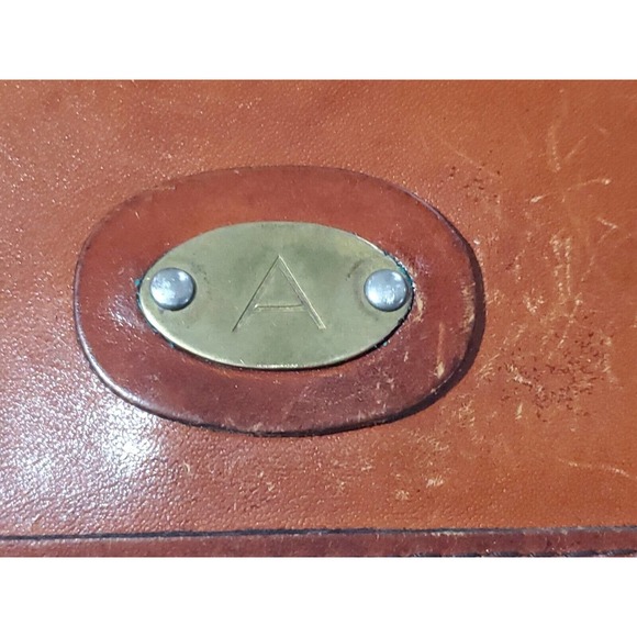 Vintage Alfie's Hand Made Brown Leather Clutch 7" x 12" Italy Snap Closure - Picture 2 of 11